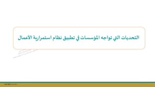 Copy Right ‫جراح‬ ‫محمد‬ ‫د‬
‫ت‬ ‫في‬‫املؤسسات‬‫تواجه‬‫التي‬‫التحديات‬
‫طبيت‬
‫األعما‬‫ية‬‫ر‬‫استمرا‬‫نظام‬
‫ل‬
20
 