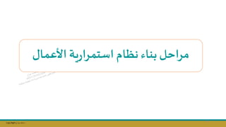 Copy Right ‫جراح‬ ‫محمد‬ ‫د‬
‫األعمال‬ ‫ية‬‫ر‬‫استمرا‬ ‫نظام‬‫بناء‬‫مراحل‬
43
 