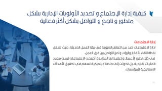 43
‫اةلتماعات‬ ‫إدارة‬
‫ب‬‫ب‬‫تش‬ ‫بم‬‫ب‬‫حي‬ ‫بةأ‬‫ب‬‫الحديث‬ ‫بر‬‫ب‬‫العم‬ ‫بة‬‫ب‬‫كيل‬ ‫بي‬‫ب‬‫ف‬ ‫بة‬‫ب‬‫ي‬ ‫الحي‬ ‫بر‬‫ب‬‫العناص‬ ‫بح‬‫ب‬‫م‬ ‫بد‬‫ب‬‫تع‬ ‫بات‬‫ب‬‫اةلتماع‬ ‫ادارة‬
‫كر‬
‫العمر‬ ‫فر‬ ‫كيح‬ ‫اصر‬ ‫الت‬ ‫وتعكز‬ ‫والرؤىأ‬ ‫لألفكار‬ ‫التااء‬ ‫ناطة‬
.
‫برد‬‫ب‬‫مي‬ ‫ب‬‫ب‬‫ليس‬ ‫بات‬‫ب‬‫اةلتماع‬ ‫ح‬ ‫ب‬‫ب‬‫مص‬ ‫بدةأ‬‫ب‬‫المتكاي‬ ‫بداتها‬‫ب‬‫وتعاي‬ ‫بال‬‫ب‬‫ارعم‬ ‫ر‬ ‫ب‬‫ب‬‫تط‬ ‫بر‬‫ب‬‫ظ‬ ‫بي‬‫ب‬‫ف‬
‫ار‬ ‫بف‬‫ب‬‫تحاي‬ ‫بي‬‫ب‬‫ف‬ ‫بهم‬‫ب‬‫تس‬ ‫بة‬‫ب‬‫ديناميكي‬ ‫بة‬‫ب‬‫منص‬ ‫بل‬‫ب‬‫إل‬ ‫ب‬‫ب‬‫ل‬ ‫تح‬ ‫بر‬‫ب‬‫ك‬ ‫بةأ‬‫ب‬‫تاميدي‬ ‫بات‬‫ب‬‫فعالي‬
‫بداف‬‫ب‬‫ا‬
‫سات‬ ‫لممس‬ ‫تراتييية‬ ‫اة‬
.
43
‫كشكر‬ ‫اإلدارية‬ ‫يات‬ ‫ارول‬ ‫تحديد‬ ‫و‬ ‫اإللتماع‬ ‫إدارة‬ ‫يفية‬
‫فعالية‬ ‫ثر‬ ‫م‬ ‫كشكر‬ ‫اصر‬ ‫الت‬ ‫و‬ ‫نالح‬ ‫و‬ ‫ر‬ ‫متط‬
 