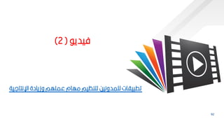 92
‫فيدي‬
(
2
)
‫اإلنتالية‬ ‫وزيادة‬ ‫عممهم‬ ‫مهام‬ ‫لتنظيم‬ ‫لممدونيح‬ ‫ياات‬ ‫تط‬
 