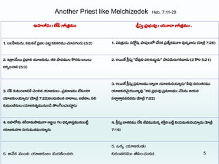 Another Priest like Melchizedek Heb. 7:11-28
5
 
 
















 