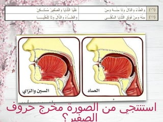 ‫حروف‬ ‫مخرج‬ ‫الصورة‬ ‫من‬ ‫استنتجي‬
‫الصفير؟‬
 