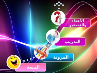 ‫المتعة‬
‫المرونة‬
‫التدريب‬
‫االعداد‬
R
‫ر‬‫والتحضي‬
 