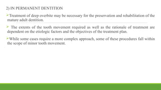 Deep Bite Classification Treatment Modalities Pptx