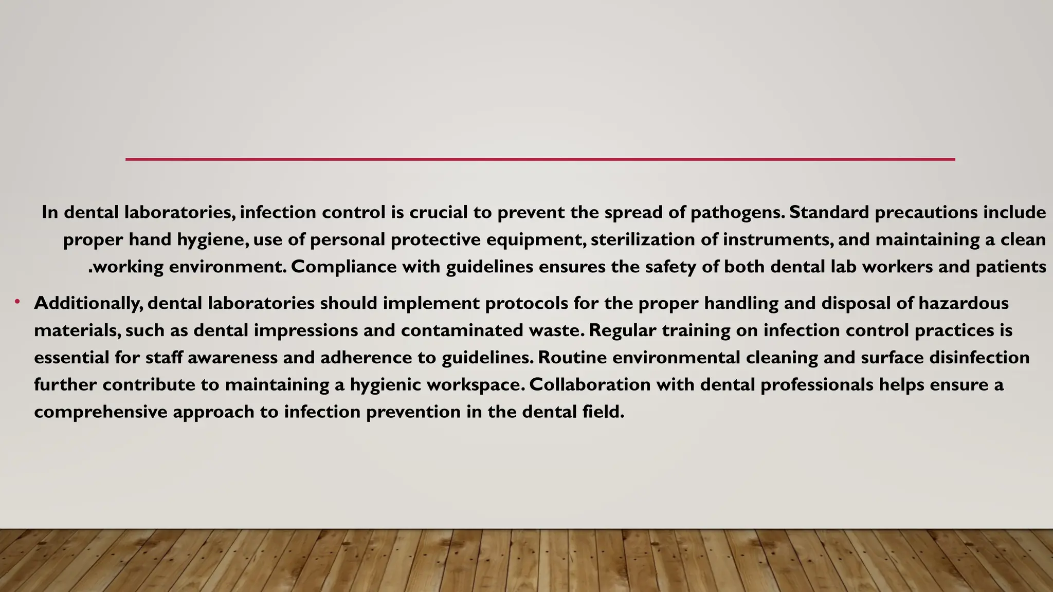 Infection control and dental laboratories | PPTX