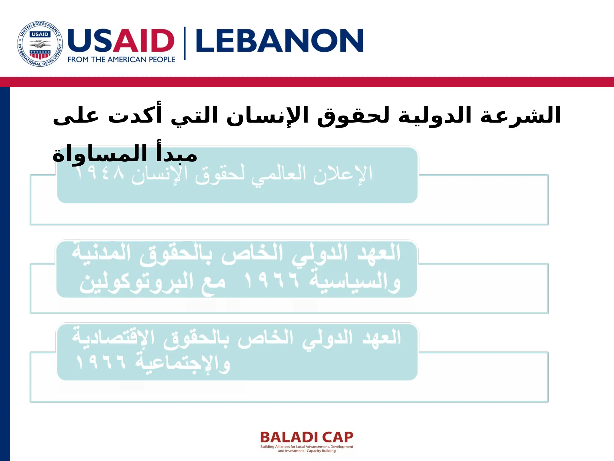 ‫ى‬J
‫ل‬‫ع‬ ‫أكدت‬ ‫ي‬J
‫ت‬‫ال‬ ‫ان‬J
‫س‬‫اإلن‬ ‫لحقوق‬ ‫ة‬J
‫ي‬‫الدول‬ ‫ة‬J
‫ع‬‫الشر‬
‫المساواة‬ ‫مبدأ‬
 