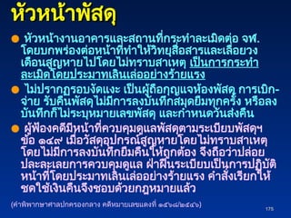 175
175
หัวหน้าพัสดุ
หัวหน้าพัสดุ
● หัวหน้างานอาคารและสถานที่กระทำละเมิดต่อ จฬ.
โดยบกพร่องต่อหน้าที่ทำให้วิทยุสื่อสารและเลื่อยวง
เดือนสูญหายไปโดยไม่ทราบสาเหตุ เป็นการกระทำ
ละเมิดโดยประมาทเลินเล่ออย่างร้ายแรง
● ไม่ปรากฏรอบงัดแงะ เป็นผู้ถือกุญแจห้องพัสดุ การเบิก-
จ่าย รับคืนพัสดุไม่มีการลงบันทึกสมุดยืมทุกครั้ง หรือลง
บันทึกก็ไม่ระบุหมายเลขพัสดุ และกำหนดวันส่งคืน
● ผู้ฟ้องคดีมีหน้าที่ควบคุมดูแลพัสดุตามระเบียบพัสดุฯ
ข้อ ๑๔๙ เมื่อวัสดุอุปกรณ์สูญหายโดยไม่ทราบสาเหตุ
โดยไม่มีการลงบันทึกยืมคืนให้ถูกต้อง จึงถือว่าปล่อย
ปละละเลยการควบคุมดูแล ฝ่าฝืนระเบียบเป็นการปฏิบัติ
หน้าที่โดยประมาทเลินเล่ออย่างร้ายแรง คำสั่งเรียกให้
ชดใช้เงินคืนจึงชอบด้วยกฎหมายแล้ว
(คำพิพากษาศาลปกครองกลาง คดีหมายเลขแดงที่ ๑๕๖๘/๒๕๔๖)
 
