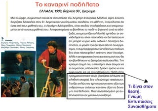 Τι δίνει στον
θεατή.
Γνώμη
Εντυπώσεις
Συναισθήματα
 