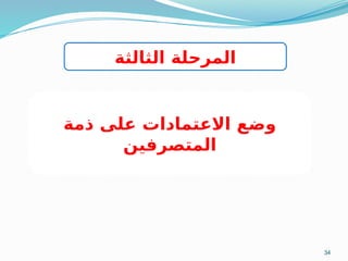 34
‫ذمة‬ ‫على‬ ‫االعتمادات‬ ‫وضع‬
‫المتصرفين‬
‫الثالثة‬ ‫المرحلة‬
 