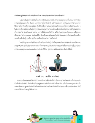 33
คูมือแนวทางการดูแลสุขภาพมารดาและทารกดวยการแพทยแผนไทย
ในระยะกอนตั้งครรภ ระยะตั้งครรภ ระยะคลอด ระยะหลังคลอด
การจัดสมดุลโครงสรางรางกายดวยมณีเวช ระยะเตรียมความพรอมกอนตั้งครรภ
มณีเวชเปนองคความรูที่เกี่ยวกับการจัดสมดุลโครงสรางรางกายและกระดูกที่ผสมผสานจากวิชา
การแพทยแผนไทย จีน อินเดีย โดยทานอาจารยประสิทธิ์ มณีจิระปราการ ไดพัฒนาและนำมาเผยแพร
ใชในการรักษาซึ่งหลักการของมณีเวช คือ วิธีการจัดความสมดุลของโครงสรางกระดูกทั้งรางกายเพื่อใหระบบตาง ๆ
ในรางกายทำงานไดอยางเปนปกติ การจัดสมดุลโครงสรางรางกายดวยมณีเวชเพื่อเตรียมรางกายใหพรอมตอการ
ตั้งครรภทั้งฝายหญิงและฝายชาย จะชวยใหตั้งครรภไดงาย แกไขปญหาภาวะมีบุตรยาก เนื่องจาก
เมื่อโครงสรางรางกายสมดุล จะสงผลใหการไหลเวียนของเลือดลมเปนปกติ สงผลตอการทำงานและโครงสราง
ของอวัยวะสืบพันธุ รวมถึงการปรับการหลั่งฮอรโมนตาง ๆ ใหเปนปกติ
ในผูที่มีบุตรยาก หรือมีปญหาเรื่องอวัยวะสืบพันธุ สวนใหญจะพบปญหาสมดุลบริเวณสะโพกและ
กระดูกสันหลัง รวมไปถึงรางกายชวงลาง ซึ่งหากจัดสมดุลใหเปนปกติจะชวยทำใหตั้งครรภไดงายขึ้น สามารถ
ตรวจความสมดุลของสะโพกและรางกายชวงลางไดงาย ๆ จากความไมสมดุลของขาในทานั่งผีเสื้อ
ภาพที่ 2.1-2.2 ทาผีเสื้อ (ทาเตรียม)
การประเมินสมดุลสะโพกและรางกายชวงลางดวยทาผีเสื้อ โดยการนั่งหลังตรง ฝาเทาประกบกัน
ดึงเทาเขามาใกลตัว จัดฝาเทาใหตรงอยูตรงกลางลำตัวปลายนิ้วเทาเทากัน แลวสังเกตสมดุลของฝาเทา
และเขาซายขวาวาสูงเทากันหรือไม หรือเขายื่นออกไปดานหนาเทากันหรือไม เขาลอยจากพื้นมากนอยแคไหน วิธีนี้
สามารถใชประเมินสมดุลไดดวยตัวเอง
 