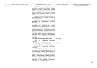 283
№ Редакція, прийнята в першому читанні Пропозиції та поправки до проекту Висновки, обґрунтування Законопроект, запропонований головним
комітетом в остаточній редакції
6. Для забезпечення захисту національних
інтересів за майбутніми позовами держави
України у зв’язку з військовою агресією
Російської Федерації Національне агентство
накладає мораторій на повернення грошові
кошти у разі скасування арешту наступним
суб’єктам:
громадяни Російської Федерації, крім тих,
що прожив