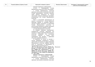 91
№ Редакція, прийнята в першому читанні Пропозиції та поправки до проекту Висновки, обґрунтування Законопроект, запропонований головним
комітетом в остаточній редакції
підпункт 4 викласти у такій редакції:
«Стаття 7. Повноваження Голови
Національного агентства та його заступників
1. Голова Національного агентства
призначає заступників, кількісний склад яких
Голова Національного агентства визначає
своїм наказом. Кандидати на посади
заступників повинні відповідати критеріям,
встановленим для Голови Національного
агентства.
Один із заступників призначається на
посаду та звільняється з посади Кабінетом
Міністрів України за поданням Прем’єр-
міністра України відповідно до пропозицій
Голови Національного агентства за
результатами конкурсного відбору відповідно
до законодавства про державну службу.
2. Голова Національного агентства:
91) утворює, ліквідовує, реорганізовує
підприємства, установи, організації, що
належать до сфери управління Національного
агентства, затверджує їхні положення
(статути), здійснює у межах своїх
повноважень інші функції з управління
об’єктами державної власності;
92) призначає на посаду та звільняє з
посади керівників підприємств, установ,
організацій, що належать до сфери управління
Національного агентства, приймає рішення
щодо їх заохочення та притягнення до
дисциплінарної відповідальності;»
-281- Н.д. Богданець А. В. (р.к. №364), Н.д.
Костюх А. В. (р.к. №73), Н.д. Бунін С. В.
(р.к. №304), Н.д. Герасименко І. Л. (р.к.
№268), Н.д. Колюх В. В. (р.к. №298), Н.д.
Мазурашу Г. Г. (р.к. №404), Н.д. Кривошеєв
І. С. (р.к. №36)
Відхилено
підпункт 4 викласти у такій редакції:
«Стаття 7. Повноваження Голови
Національного агентства та його заступників
1. Голова Національного агентства
призначає заступників, кількісний склад яких
 