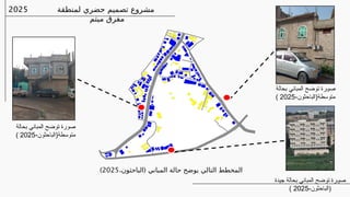 ‫بحالة‬ ‫المباني‬ ‫توضح‬ ‫رة‬Z‫و‬‫ص‬
-‫متوسطة(الباحثون‬
2025
)
(
،‫الباحثون‬ ‫المباني‬ ‫حالة‬ ‫يوضح‬ ‫التالي‬ ‫المخطط‬
2025
)
‫بحالة‬ ‫المباني‬ ‫توضح‬ ‫صورة‬
-‫متوسطة(الباحثون‬
2025
)
‫جيدة‬ ‫بحالة‬ ‫المباني‬ ‫توضح‬ ‫رة‬Z‫و‬‫ص‬
-‫(الباحثون‬
2025
)
‫لمنطقة‬ ‫حضري‬ ‫تصميم‬ ‫مشروع‬
‫ميتم‬ ‫مفرق‬
2025
 