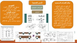 ‫التصميمة‬ ‫األسس‬
‫الثقافية‬ ‫الفراغات‬
‫المكتبة‬
‫الرئيسيه‬ ‫القراءه‬ ‫صاله‬
‫المكتبة‬ ‫قلب‬ ‫ف‬ ‫تكون‬ ‫أن‬
‫صاله‬ ‫منطقة‬ ‫من‬ ‫ة‬ٌ‫قريب‬
‫النوافذ‬ ‫مساحة‬ ‫الفهرس‬
1/5
‫وجيه‬ٌ‫الت‬ ‫للقاعة‬ ‫الكلية‬ ‫المساحة‬
‫التعرض‬ ‫لعدم‬ ‫للقاعة‬ ‫الشمال‬
‫المباشر‬ ‫الشمس‬ ‫لضوء‬
‫للفرد‬ ‫المخصصه‬ ‫المساحه‬
2.3
‫م‬
2
‫مساحة‬ ‫تؤخذ‬
3
‫م‬
2
‫من‬
‫لشخصين‬ ‫صغيرة‬ ‫طاولة‬ ‫أجل‬
-
‫تؤخد‬ ‫الممرات‬ ‫ذلك‬ ‫في‬ ‫بما‬
‫طاولة‬ ‫لكل‬ ‫الضرورية‬ ‫المساحة‬
‫باعتبار‬
2,0
-
2,2
‫من‬ ‫للجلوس‬ ‫م‬
‫الطرفين‬
‫الفهرس‬
‫الجزء‬ ‫الصاالت‬ ‫هذه‬ ‫تستغل‬
‫المكتبة‬ ‫من‬ ‫االكبر‬
‫القراءة‬ ‫بصاالت‬ ‫مباشرة‬ ‫عالقة‬
‫اإلعارة‬ ‫قسم‬ :
‫القراءة‬ ‫صالة‬ ‫بقاعة‬ ‫ملحق‬
‫من‬ ‫كون‬ٌ‫ت‬ ‫و‬ ‫سية‬ٌ‫الرئي‬
‫بارتفاع‬ ‫اإلرجاع‬ ‫إللعارة‬ ‫كاونتر‬
90
‫سم‬
‫ن‬ٌ‫ي‬‫ب‬ ‫ما‬ ‫مساحته‬ ‫تتراوح‬
50
-
40
‫م‬
 