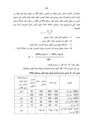 316
řƂŗ·ÁƈŲ±ƂśŬś¨ƔŗŕƊƗ§Á£¸ţƜƊ
ŕƎƄƈŬƑŰţƅ§Áƈ
30

ÀŬ
ž

Ã
ÁƈřƂŗ·½Ãžŕƍ
±Ã¯ŗŶƂś
¿ƈ±ƅ§
ÀŷŕƊƅ§
ŕƎƄƈŬ
5
ÀŬ
(
ž


Ã
½ÃžŶŲÃƔ
ƑŰţƅ§řƂŗ·

ŕƍÃƆŸƔřƔƆƈ±řƂŗ·

¨§
±śƅ§
Ƒƅ¥

ÄÃśŬƈ
ŕƎƄƈŬÁÃƄƔ«Ɣţŗ¿ƔƆƂŗ¶±Ɨ§Ţ·ŬÁƈƑƆŷ£
20

Ƒƅ¥

40

ÀŬ
řƔÃśŬƈřƄŗŮƅ§¾ƆśÁÃƄśÃ
ŕŗƔ±Ƃś


ŶƔ²Ãśƅ§ÀśƔƓƄƅ

¯ƔŠ
ž§


Ã
řƁƜŸƅ§Ɠ·Ÿś
Ɣśƕ§
Ƌ°ƎŗƋŕƔƈƅ§¼Ɣ±ŰśƅÀ²Ɯƅ§¶±Ɨ§Ţ·Ŭř
řƂƔ±·ƅ§



«Ɣţ




A

–

§
±¯ƂƈÀ²Ɯƅ§Ţ·Ŭƅ§


Ŷŗ±ƈƅ§±śƈƅŕŗ
.

D
–
Ƃƈ¼±Űƅ§ƋŕƔƈ½ž¯ś
§
±¯
ŕƔƈÃƔ±śƆƅŕŗ



C
-

řŗ±śƅ§¿Ŧ§¯¨Ŭ±śƅ§řŷ
±Ŭŗ½ƆŸśƔÃƓƅÃ±¯ƔƎƅ§·żŲƅ§


K

–

řƁƜŸƅ§ÁƈƌƔƆŷ¿ÃŰţƅ§ÁƄƈƔÃ¼±Űƅ§ƋŕƔƈřƔŷÃƊŗ½ƆŸśƔ¿ƈŕŸƈ
Ɣśƕ§
ř



DBO5 (mg/l ) + MES ( mg/l)

K = ---------------------------------------

120
řƈƔƁÁÃƄśÃ
K

©¯ŕŷ
£
¯ţ§ÃƆƅřƔÃŕŬƈÃ£±ŗƄ





 ¿Ã¯Šƅ§Ɠž¯±ÃƊ
6

–

9

řƔƊ§¯ƔƈşœŕśƊ

ŸƈƆƅ
ŕ
řŠƅ

ŗ
ŕƎśŕƂţƆƈÃÁſŸśƅ§©
±ſţřƂƔ±·
.

¾Â®Şƃ¦
6

–

9
ŝőœřƈ
ŗƒƈ¦®ƒƆ

ƃ
œƌřœƀšƄƆÂÀŽŶřƃ¦¨
°Žšŗƀƒ°¶ŕŗŞƃœŶƆƄ
}
75
^


³ŕƔƂƈƅ§

ÀŕŦƅ§ƋŕƔƈƅ§

©
±ſţ ¬
±Ŧƈ
ÁſŸśƅ§

¬
±Ŧƈ
ŢŮ±ƈƅ§
ƅ§
Å
±śƄŗ

řŠƅŕŸƈƅ§¬
±Ŧƈ
Ţ·Ŭªţś
ƑƆŷ¶±Ɨ§
½ƈŷ
90

ÀŬ

DBO5

±śƅźƈ
330

-

400
190
50
±ſŰ
DCO


±śƅźƈ

650

-

850
450
240

-

MES

±śƅźƈ

260

-

340
70
60
±ſŰ

N - NH4
±śƅźƈ
60
-
100
50
45
¢
±ŕŝ
P

±śƅźƈ

10

-

40
15
13
¢
±ŕŝ

Ɠž ©
±¯Ƃƈ řƔ±śƄŗƅ§ řƅÃƈţƅ§
100

¡ŕ»»ƈ¿ƈ

10

8

–

10

10
4

10

7
-

±ſŰ
 