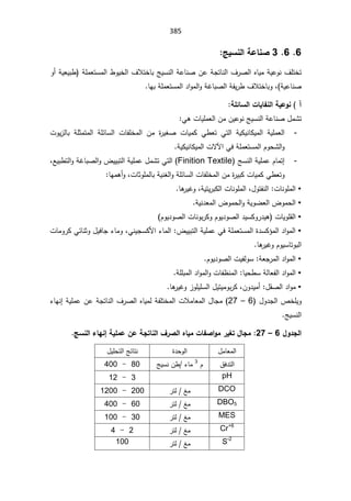 385
6


6

3

ŝƒŪƈƃ¦ŗŵœƈŮ


ƅ§řŷŕƊŰÁŷřŠśŕƊƅ§¼±Űƅ§ƋŕƔƈřƔŷÃƊ¼ƆśŦś
Ã£řƔŸƔŗ· řƆƈŸśŬƈƅ§·ÃƔŦƅ§¼ƜśŦŕŗşƔŬƊ
řƔŷŕƊŰ
(
ž

ŕƎŗřƆƈŸśŬƈƅ§¯§Ãƈƅ§ÃřŻŕŗŰƅ§řƂƔ±·¼ƜśŦŕŗÃ


¡


ŗƒŵÂƈ

©œƒœŽƈƃ¦

ŗƄőœŪƃ¦


ƓƍªŕƔƆƈŸƅ§ÁƈÁƔŷÃƊşƔŬƊƅ§řŷŕƊŰ¿ƈŮś


-
 řƔƄƔƊŕƄƔƈƅ§ řƔƆƈŸƅ§
 Áƈ ©
±ƔżŰ ªŕƔƈƄ Ɠ·Ÿś Ɠśƅ§
ªŕſƆŦƈƅ§

ªÃƔ²ƅŕŗ řƆŝƈśƈƅ§ řƆœŕŬƅ§
řƔƄƔƊŕƄƔƈƅ§ªƛƕ§ƓžřƆƈŸśŬƈƅ§ÀÃţŮƅ§Ã

-
şŬƊƅ§řƔƆƈŷÀŕƈś¥
Finition Textile
(

ŶƔŗ·śƅ§ÃřŻŕŗŰƅ§Ã¶ƔƔŗśƅ§řƔƆƈŷ¿ƈŮśƓśƅ§
ž
Áƈ©
±ƔŗƄªŕƔƈƄƓ·ŸśÃ

ªŕſƆŦƈƅ§
ªŕŝÃƆƈƅŕŗřƔƊżƅ§ÃřƆœŕŬƅ§
ž

ƈƍ£Ã
ŕƎ
ƒ

ªŕƊÃƆƈƅ§

¿ÃśſƊƅ§
ž

ªŕƊÃƆƈƅ§
řƔśƔ±ŗƄƅ§
ž

ŕƍ
±ƔŻÃ


ƒ

řƔƊ¯Ÿƈƅ§¶Ãƈţƅ§ÃřƔÃŲŸƅ§¶Ãƈţƅ§


ƒ

ªŕƔÃƆƂƅ§
Űƅ§ªŕƊÃŗ±ƄÃÀÃƔ¯ÃŰƅ§¯ƔŬƄÃ±¯Ɣƍ
ÀÃƔ¯Ã
(

ƒ

¶ƔƔŗśƅ§řƔƆƈŷƓžřƆƈŸśŬƈƅ§©¯ŬƄ¤ƈƅ§¯§Ãƈƅ§
:

ƓƊƔŠŬƄƗ§¡ŕƈƅ§
ž

ªŕƈÃ±ƄƓœŕƊŝÃ¿ƔžŕŠ¡ŕƈÃ
ŕƍ
±ƔŻÃÀÃƔŬŕśÃŗƅ§


ƒ

řŸŠ±ƈƅ§¯§Ãƈƅ§
:

ÀÃƔ¯ÃŰƅ§ªƔſƅÃŬ


ƒ


Ãƈƅ§
ŕƔţ·ŬřƅŕŸſƅ§¯§
:

řƆƆŗƈƅ§¯§Ãƈƅ§Ãªŕſ¸Ɗƈƅ§


ƒ

¿ƂŰƅ§¯§Ãƈ
:

ÁÃ¯Ɣƈ£
ž

ƅ§¿ƔśƔƈÃŗ±Ƅ
²ÃƆƔƆŬ

ŕƍ
±ƔŻÃ


¿Ã¯Šƅ§µŦƆƔÃ
6

–

27
¡ŕƎƊ¥řƔƆƈŷÁŷřŠśŕƊƅ§¼±Űƅ§ƋŕƔƈƅřſƆśŦƈƅ§ªƜƈŕŸƈƅ§¿ŕŠƈ
şƔŬƊƅ§


¾Â®Şƃ¦

6

–

27
:

©œŽŮ¦ÂƆ°ƒźř¾œŞƆ
 œƌƈ¤ŗƒƄƆŵÀŵŗŞřœƈƃ¦»°Ůƃ¦ƉœƒƆ
ŝŪƈƃ¦

¿ƈŕŸƈƅ§

©¯ţÃƅ§

¿ƔƆţśƅ§şœŕśƊ

½ž¯śƅ§

À
3

şƔŬƊÁ·¡ŕƈ

80

-

400

pH

3

-

12

DCO


±śƅźƈ

200

-

1200

DBO5

±śƅźƈ

60

-

400

MES

±śƅźƈ

30

-

100

Cr+6

±śƅźƈ

2

-

4

S-2

±śƅźƈ

100

 