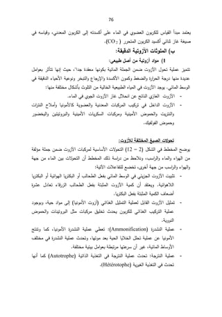 76
ƌś¯ŬƄ£ƑƆŷ¡ŕƈƅ§ƓžÅÃŲŸƅ§ÁÃŗ±ƄƆƅ³ŕƔƂƅ§£¯ŗƈ¯ƈśŸƔ
Ƒƅ¥

ƓƊ¯Ÿƈƅ§ÁÃŗ±Ƅƅ§
ž
ƌŬŕƔƁÃ
Ɠž

řżƔŰ

²ŕŻ
ÁÃŗ±Ƅƅ§¯ƔŬƄ£ƓœŕƊŝ

 ±±ţśƈƅ§
CO 2
(
.

§

Ɔƃ¦
¦©œśÂƄ
Ɠ
ŗƀƒſ®ƃ¦ŗƒřÂ±


1
®¦ÂƆ
¡
ƑŶƒŕ¶¾Ů¢ÀƆŗƒřÂ±
:

¿ÃţśřƔƆƈŷ²Ɣƈśś

ªÃ²ƕ§

§¯Š©¯ƂŸƈŕƎƊÃƄŗřƔœŕƈƅ§řƆƈŠƅ§ÁƈŲ

ž
«Ɣţ
¥
¿ƈ§ÃŸŗ±ŝōśśŕƎƊ
řƔŷÃƊÃ±Ŧŗśƅ§Ã¹ŕŠ±ƙ§Ã©¯ŬƄƗ§ÁÃƈƄÃ·żŲƅ§Ã©
±§
±ţƅ§řŠ±¯ŕƎƊƈ©¯Ɣ¯ŷ
¡ŕƔţƗ§

ƓžřƂƔƁ¯ƅ§
Ɠœŕƈƅ§·ŬÃƅ§

¯ŠÃƔ

ªÃ²ƕ§

ŕƎƊƈřſƆśŦƈ¿ŕƄŮōŗ«ÃƆśƅ§ÁƈřƔƅŕŦƅ§řƔŸƔŗ·ƅ§ƋŕƔƈƅ§Ɠž

-
ªÃ²ƕ§
ÁŷşśŕƊƅ§Å
²ŕżƅ§

²ŕŻ¿ƜţƊ§

ªÃ²ƕ§

¡ŕƈƅ§ƓžÅÃŠƅ§


-
ªÃ²ƕ§

¯Ÿƈƅ§ ªŕŗƄ±ƈƅ§ ¨ƔƄ±ś Ɠž ¿Ŧ§¯ƅ§
ƔƊ

Ã ŕƔƊÃƈƗŕƄ řƔÃŲŸƅ§Ã ř
ª§
±śƊƅ§ ­Ɯƈ£
 ¶Ãƈţƅ§Ã ªƔ±śƊƅ§Ã
Ɨ§
 ªŕŗƄ±ƈÃ řƔƊƔƈ
řƔƊƔƈƗ§ ªŕƔ±ƄŬƅ§


Ã ÁƔœƔśÃ±ŗƅ§Ã
±ÃŲŦƔƅ§

¾ƔſƅÃſƅ§¶ÃƈţÃ
.

©ƙÂšř
ŸƒŮƃ¦

©Â±ƔƃŗŽƄřŤƆƃ¦


¿ƄŮƅ§Ɠž··Ŧƈƅ§ŢŲÃƔ
2

–

12
ªŕŗƄ±ƈƅřƔŬŕŬƗ§ªƛ
Ãţśƅ§

ªÃ²ƕ§

řſƅ¤ƈřƆƈŠÁƈŲ
¨Ŭ§
±ƅ§Ã¡ŕƈƅ§Ã¡§ÃƎƅ§Áƈ
ž


Ã
¸ţƜƊ

ŗªƛ
Ãţśƅ§Á£··Ŧƈƅ§¾ƅ°řŬ§
±¯Áƈ
řƎŠÁƈ¡ŕƈƅ§ÁƔ
¨Ŭ§
±ƅ§Ã¡§ÃƎƅ§Ã

Ä
±Ŧ£řƎŠÁƈ
ž
ªƜŷŕſśƆƅŶŲŦś
řƔśƕ§
:

-
ªƔŗŝś

ªÃ²ƕ§

Ɠœŕƈƅ§·ŬÃƅ§ƓžƓœƔ²Šƅ§
¿Ÿſŗ

ŕƔ±śƄŗƅ§Ã£řƔœ§ÃƎƅ§ŕƔ±śƄŗƅ§Ã£¨ƅŕţ·ƅ§
řƔœ§ÃƍƜƅ§
.

řƔƈƄ Á£ ¯ƂśŸƔÃ

ªÃ²ƕ§

 řśŗŝƈƅ§
¿Ÿſŗ

©
±Ůŷ ¿¯ŕŸś ¡ŕƁ±²ƅ§ ¨ƅŕţ·ƅ§
řśŗŝƈƅ§řƔƈƄƅ§¼ŕŸŲ£
¿Ÿſŗ

ŕƔ±śƄŗƅ§


-
¿Ɣŝƈś

ªÃ²ƕ§

Ɠœ§°żƅ§¿Ɣŝƈśƅ§řƔƆƈŸƅ¿ŗŕƂƅ§
ŕƔƊÃƈƗ§ªÃ²¢

Ƒƅ¥

řƔţ¯§Ãƈ
ž

¯ÃŠÃŗÃ
 řƔƆƈŷ
¨ƔƄ±śƅ§

 ÁÃŗ±ƄƆƅ Ɠœ§°żƅ§
«¯ţƔ

¶Ãƈţƅ§Ã ªŕƊƔśÃ±ŗƅ§ ¿ŝƈ ªŕŗƄ±ƈ ½ƔƆŦś
řƔÃÃƊƅ§

-
 ©
±¯ŮƊƅ§ řƔƆƈŷ
Ammonification
(
:

ŕƔƊÃƈƗ§ ©
±¯ŮƊƅ§ řƔƆƈŷ Ɠ·Ÿś
 ž
 ŕƈƄ

Ã
şśƊś

ŕƔƊÃƈƗ§

ŕƎśÃƈ¯ŸŗřƔţƅ§ŕƔƜŦƅ§¿ƆţśřƔƆƈŷÁŷ
ž

¼ƆśŦƈƓž©
±¯ŮƊƅ§řƔƆƈŷ«¯ţśÃ
§
Ɨ
řƔœŕƈƅ§·ŕŬÃ
ž

ř·ŗś±ƈŕƎśŷ
±ŬÁ£±ƔŻ
řſƆśŦƈřƔœƔŗ¿ƈ§ÃŸŗ

-
řŠ±śƊƅ§ řƔƆƈŷ
 
 «¯ţś
řƔś§°ƅ§ řƔ°żśƅ§ Ɠž řŠ±śƊƅ§ řƔƆƈŷ

Autotrophe
(

ŕƎƊ£ ŕƈƄ

«¯ţś
řƔ°żśƅ§Ɠž
řƔ±Ɣżƅ§

(Hétérotophe

 