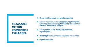 ΤΙ ΑΛΛΑΖΕΙ
ΜΕ ΤΗΝ
ΚΟΙΝΩΝΙΚΗ
ΣΥΜΦΩΝΙΑ
Κοινωνική Συμφωνία ιστορικής σημασίας
Κείμενο συμφωνίας με την υπογραφή της Υπουργού
...