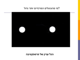 ‫פרספקטיבה‬ ‫של‬ ‫עניין‬ ‫הכל‬
‫גדול‬ ‫יותר‬ ‫המרכזיים‬ ‫מהעיגולים‬ ‫?מי‬
 