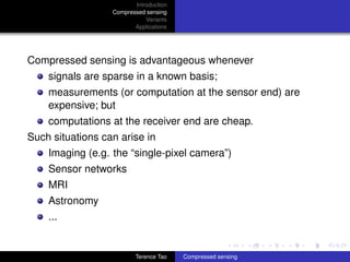 Terrence Tao's slides in compressed sensing | PDF