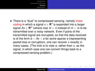 Terrence Tao's slides in compressed sensing | PDF