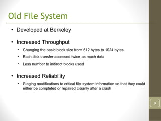 In-Depth Analysis of the Fast File System for Unix: Design and ...