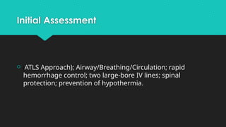 Traumatology traumatic shock , methods of assessing | PPTX