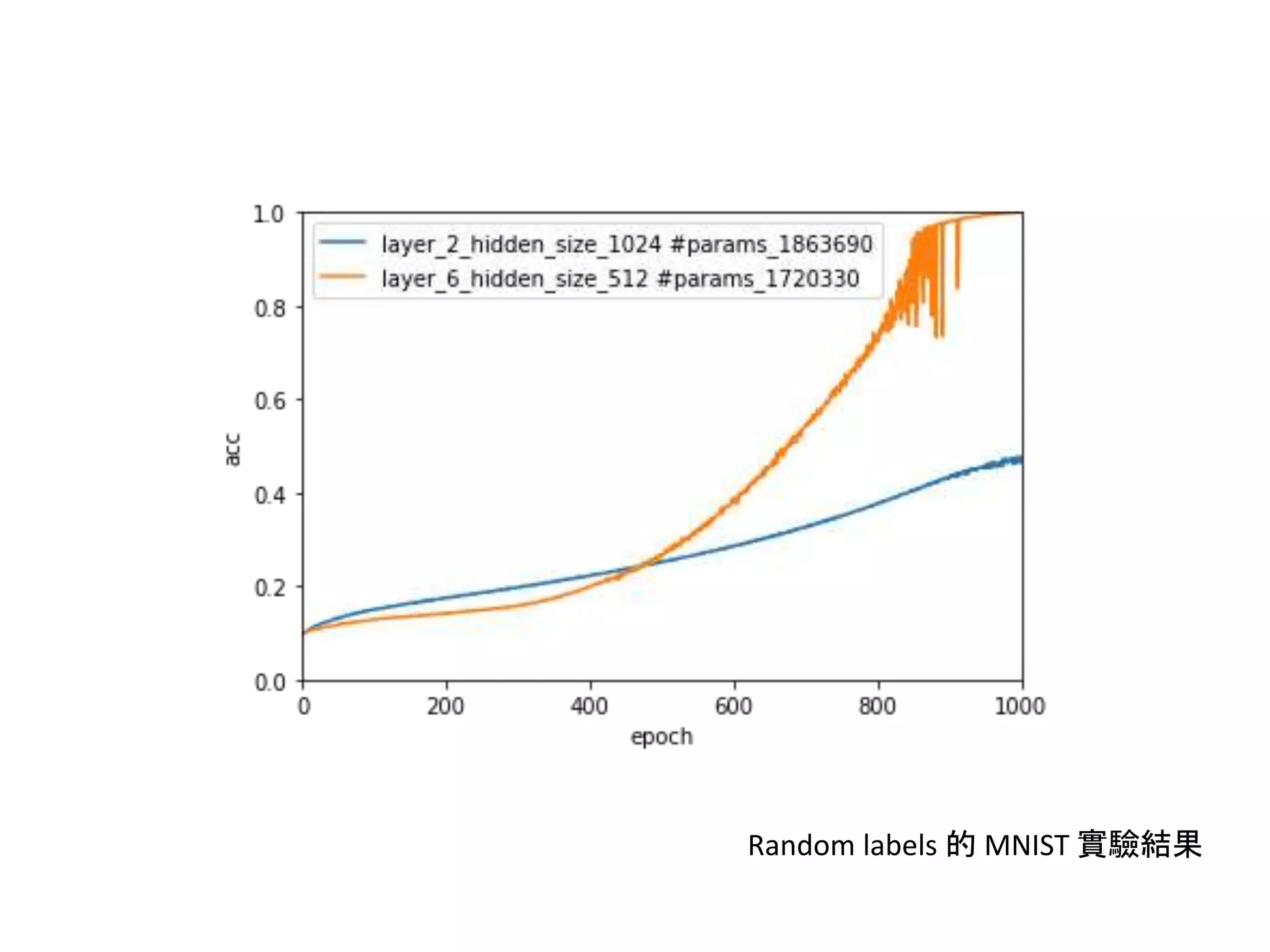 Random labels 的 MNIST 實驗結果 | PPTX