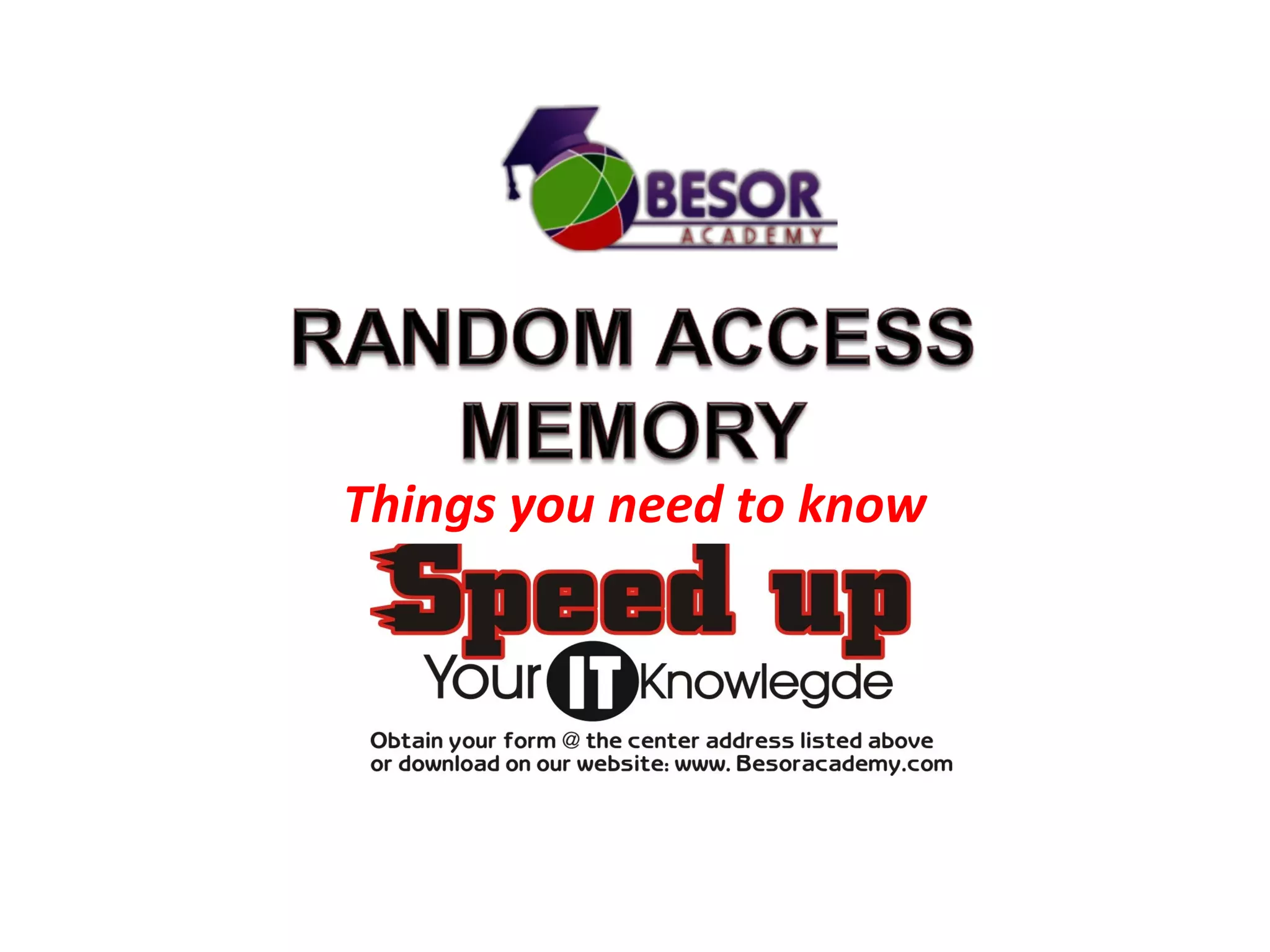 Things you need to know
 