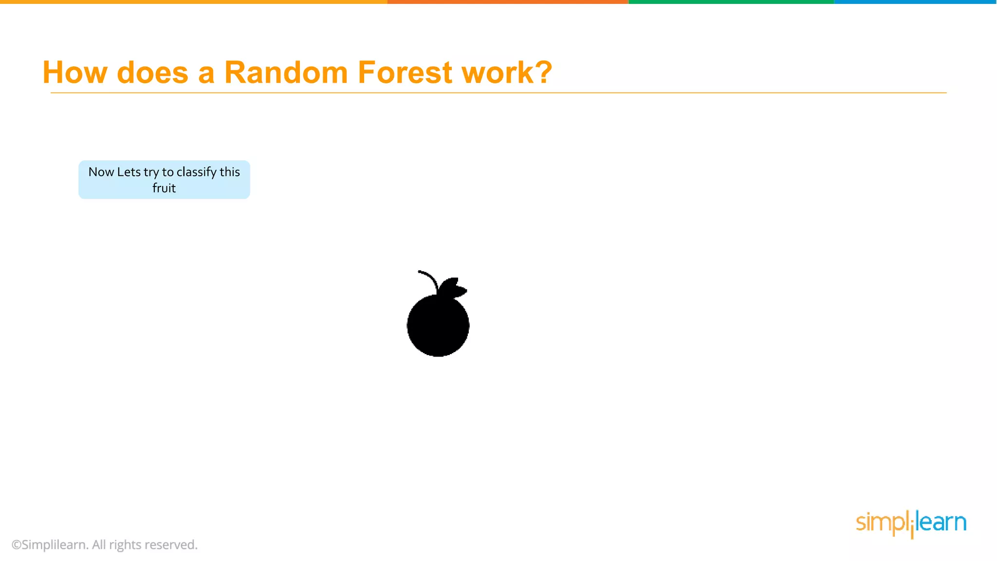 Now Lets try to classify this fruit How does a Random Forest work? 