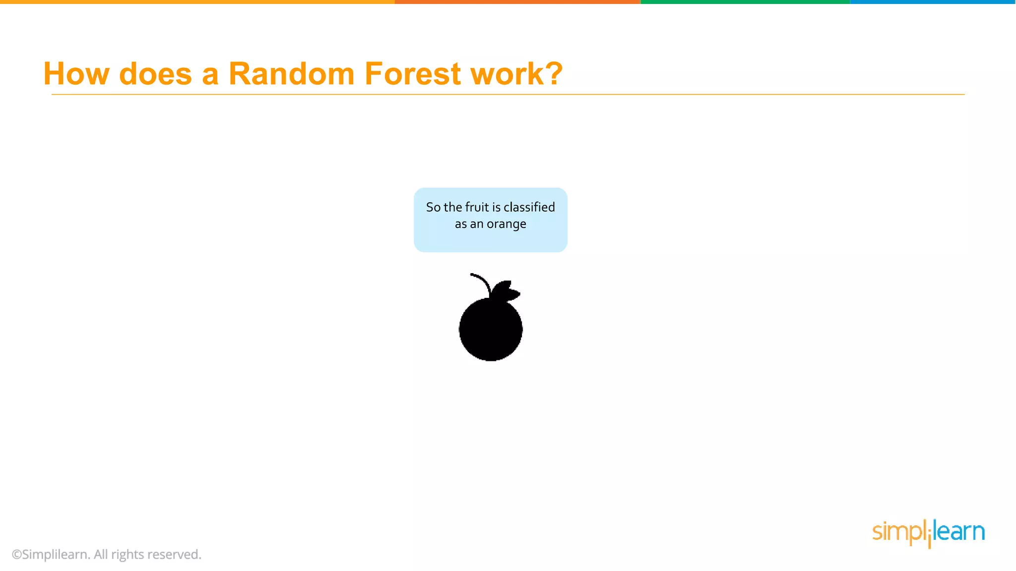 So the fruit is classified as an orange How does a Random Forest work? 
