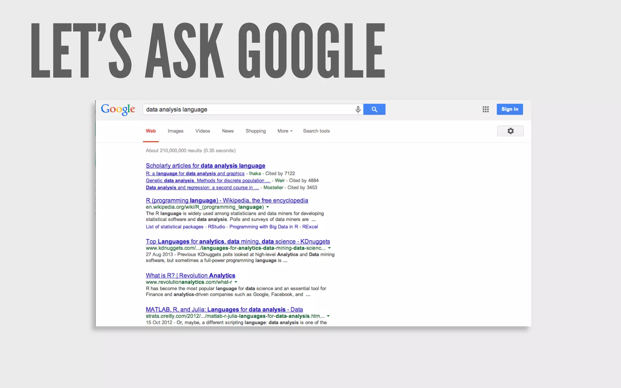LET’S ASK GOOGLE
 
