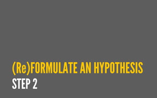 (Re)FORMULATE AN HYPOTHESIS
STEP 2
 