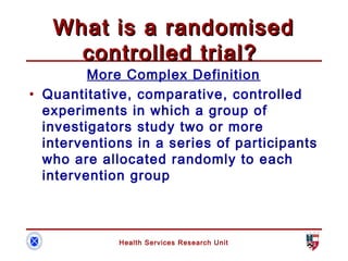Randomized Control Study Definition Randomized controlled trial | PPT