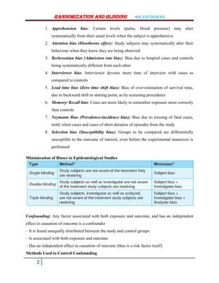 Randomization, Bias, Blinding | PDF