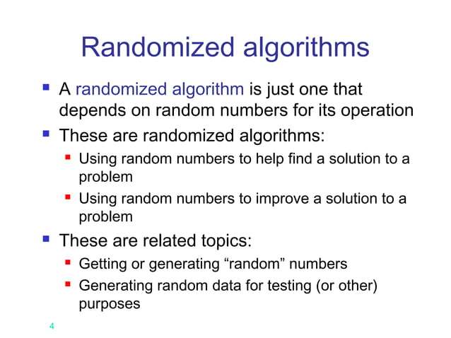 Randomized algorithms ver 1.0 | PPT