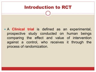 Prospective Rct Randomized clinical trials | PPTX
