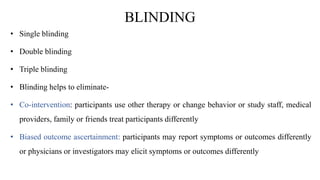 Blinding Example Experimental Studies | PPTX