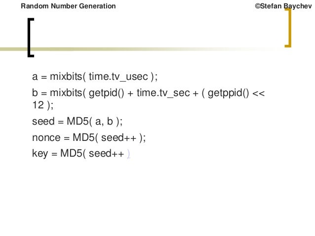 random number generation random number generation