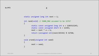 Random number generation (in C++) – past, present and potential future ...