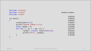 Random number generation (in C++) – past, present and potential future ...