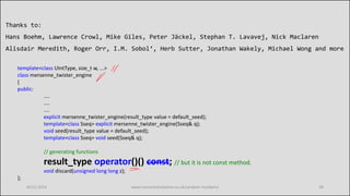 Random number generation (in C++) – past, present and potential future ...