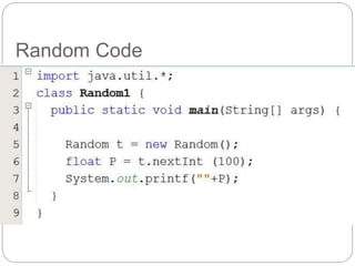 Random number in java | PPT
