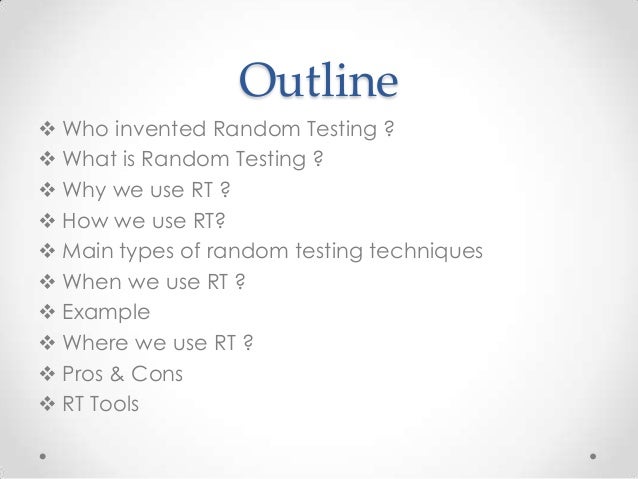 Random testing
