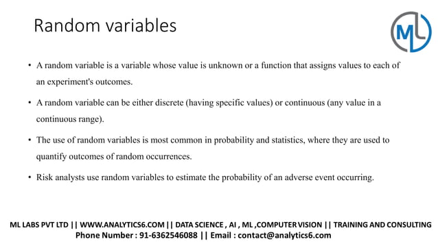 Random variable,Discrete and Continuous | PDF