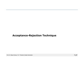 7.27
Acceptance-Rejection Technique
Prof. Dr. Mesut Güneş ▪ Ch. 7 Random-Variate Generation
 