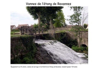 Vannes de l’étang de Ravannes Équipement du 17e siècle, vannes de barrage à l’extrémité de l’étang de Ravannes, laissant passer l’Orvanne 