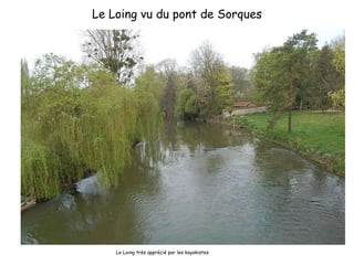 Le Loing vu du pont de Sorques Le Loing très apprécié par les kayakistes 