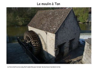 Le moulin à Tan La force motrice du Loing était exploitée pour écraser les écorces et produire le tan. 