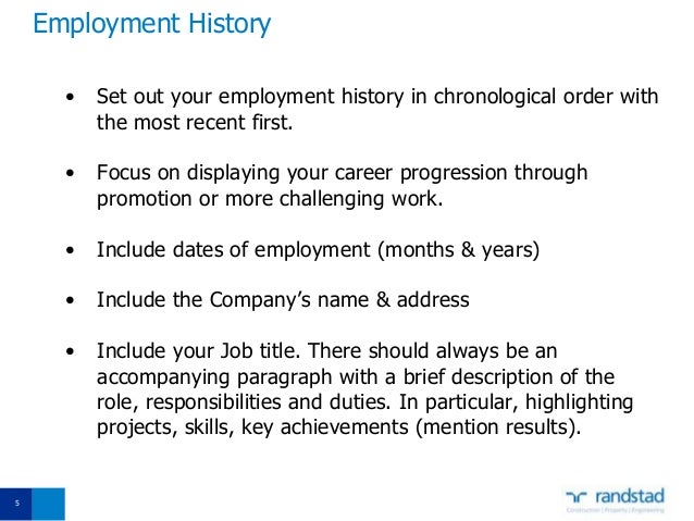 how much employment history on a resumes